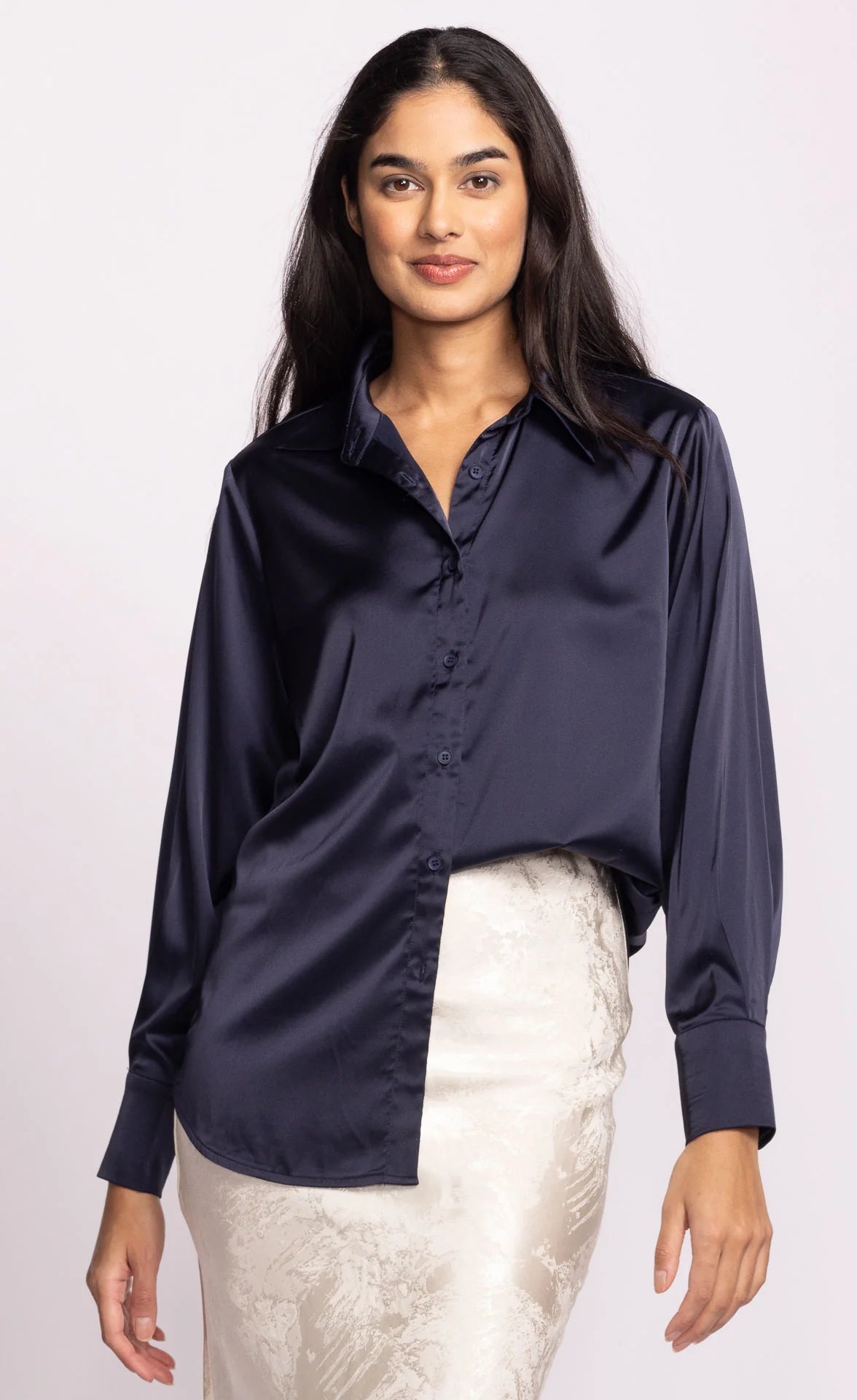 Late - Myla Top, Navy Blue