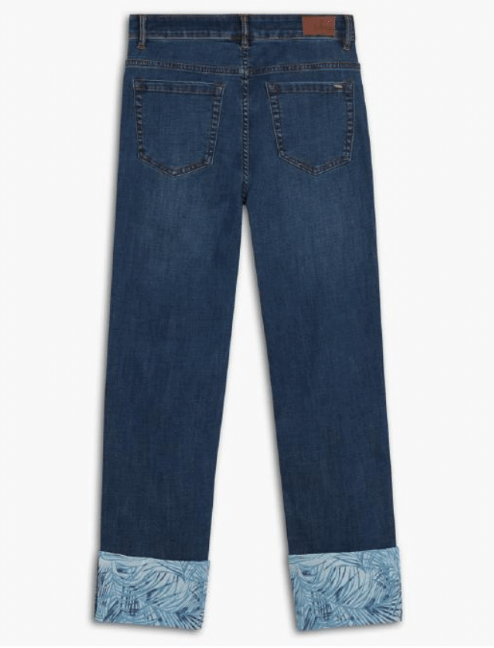Lois – Georgia Stretch Denim Jean with Tropical Cuff Detail