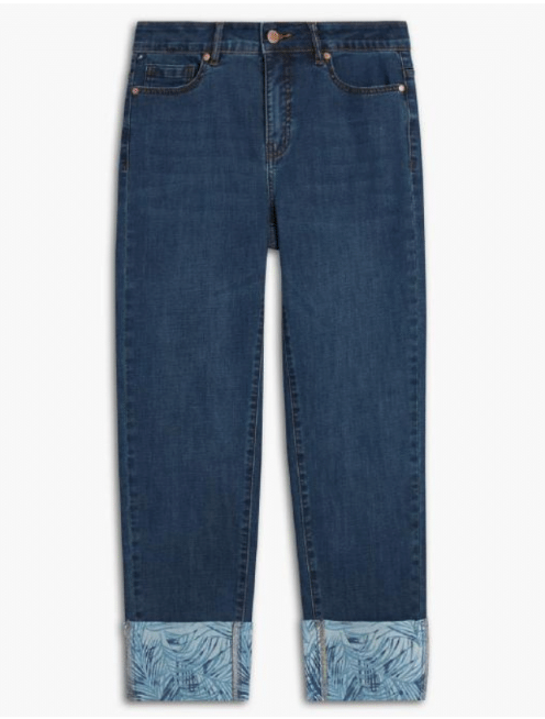 Lois – Georgia Stretch Denim Jean with Tropical Cuff Detail