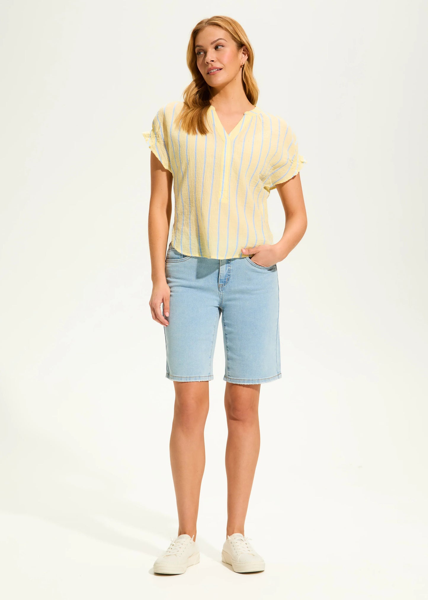 FDJ French Dressing – Olivia Bermuda Shorts with Slim Denim Tie