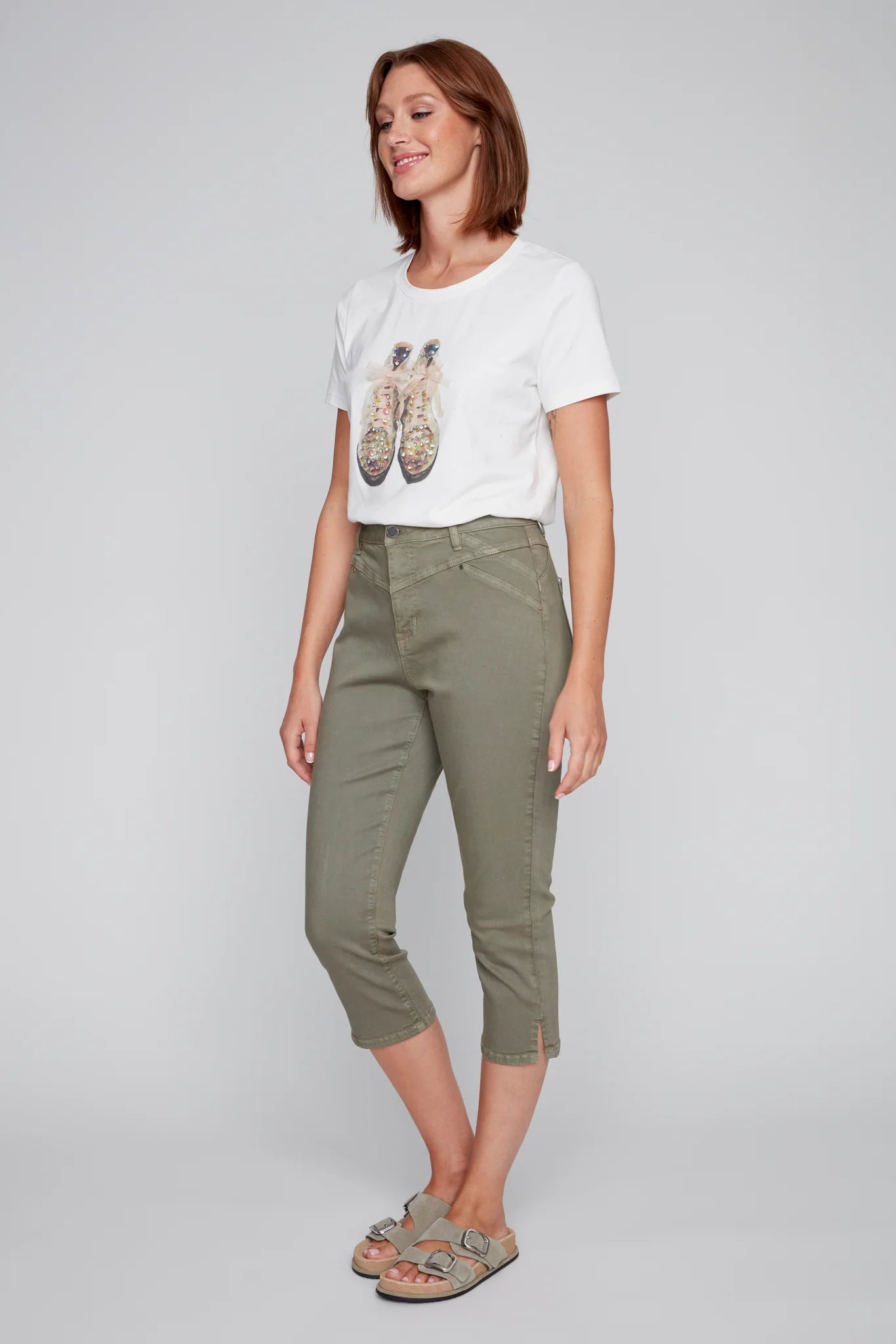 CYC – Faux Front Pocket Capri Pant in Olive