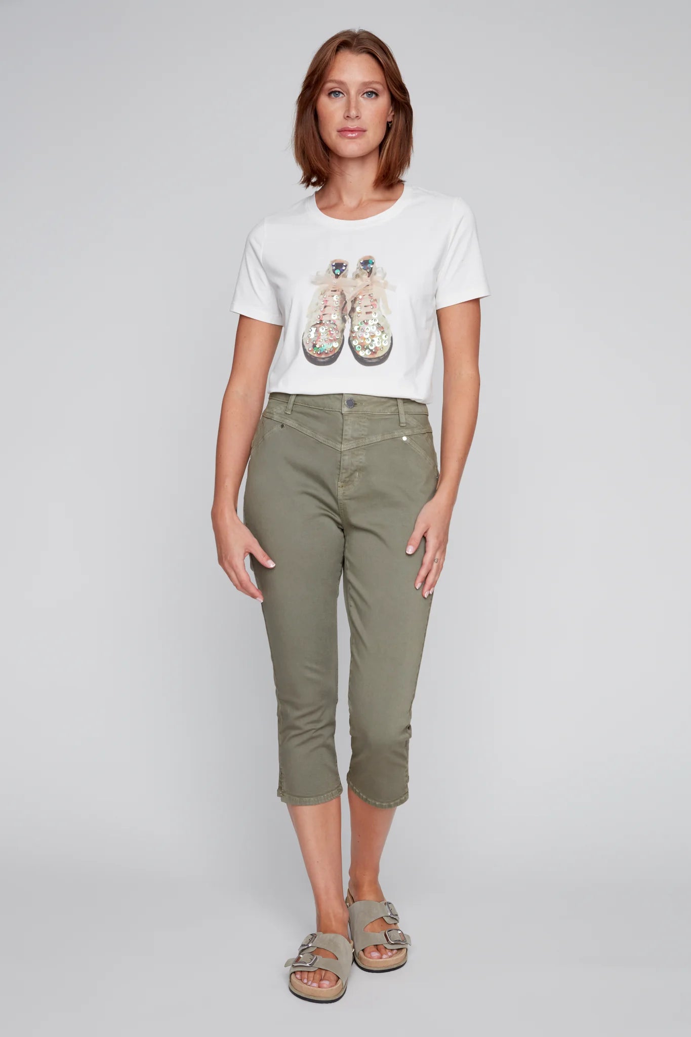 CYC – Faux Front Pocket Capri Pant in Olive