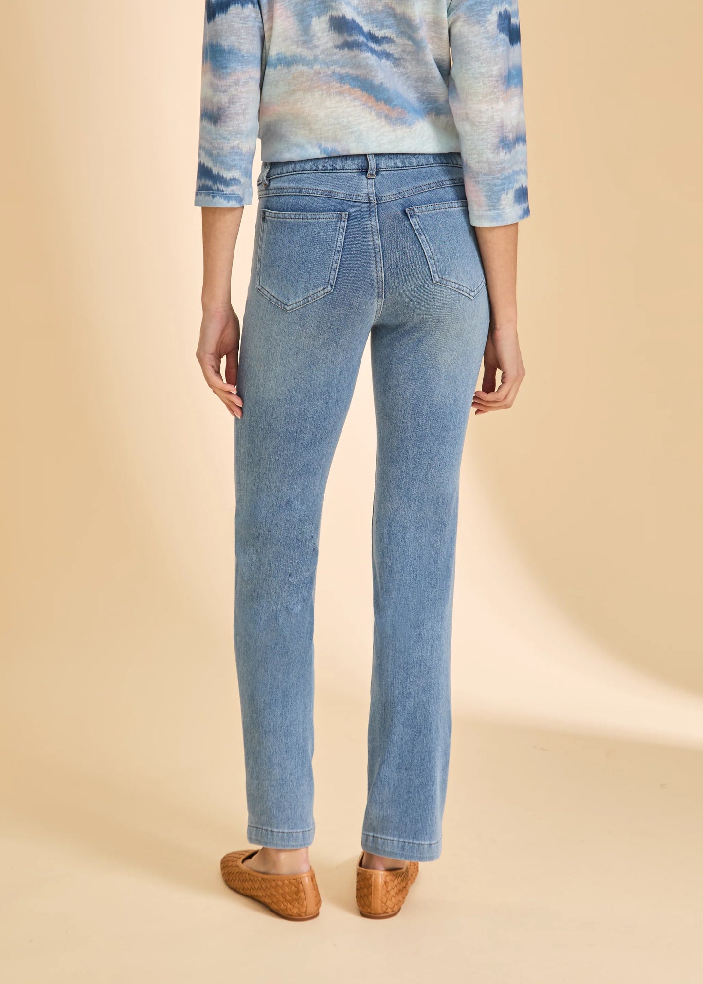 FDJ - Pull-On Straight Leg Denim, Light Denim - Gayle's Fashions