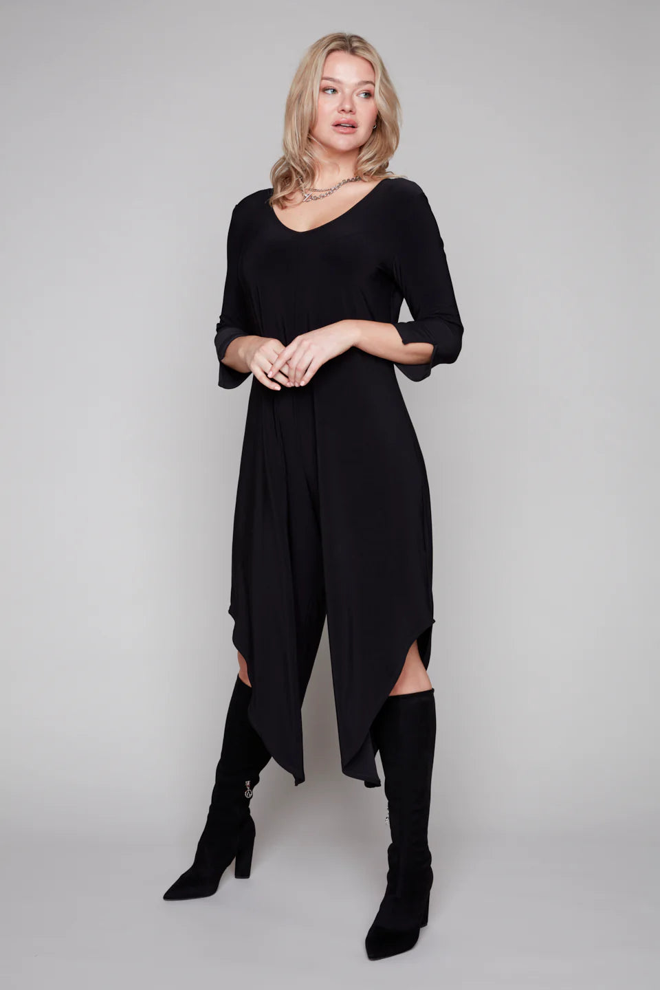 Compli K - Asymmetric Allure Jumpsuit, Black