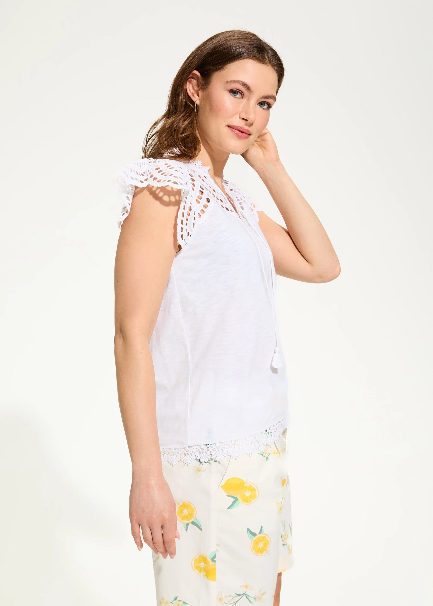 FDJ French Dressing – Flutter Sleeve Eyelet Top