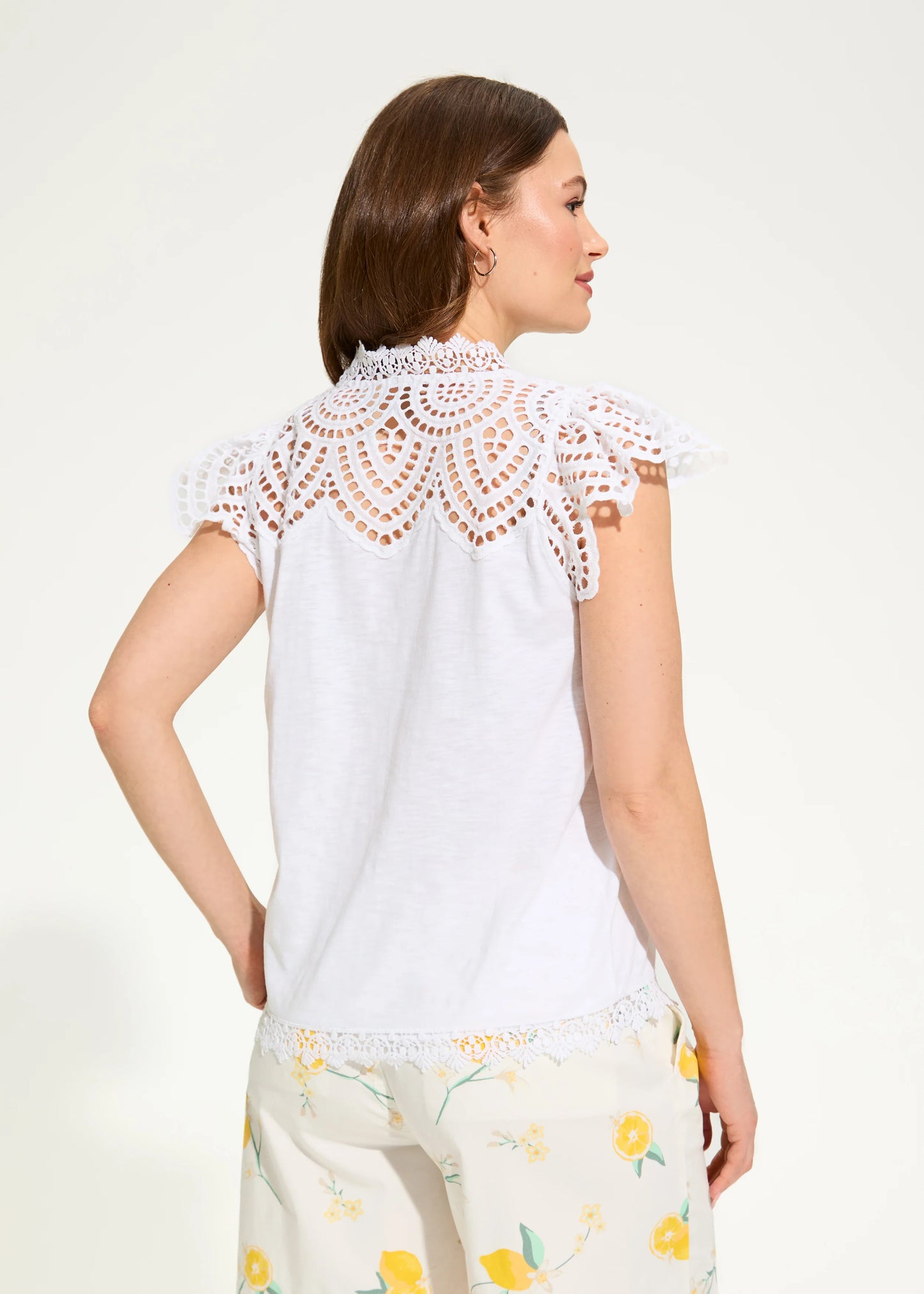 FDJ French Dressing – Flutter Sleeve Eyelet Top