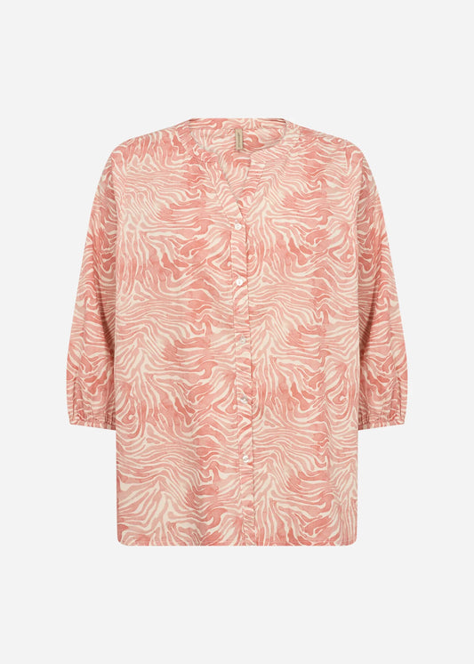 Soya Concept - Peggy 2, Button-Up 3/4 Sleeve Tunic Shirt
