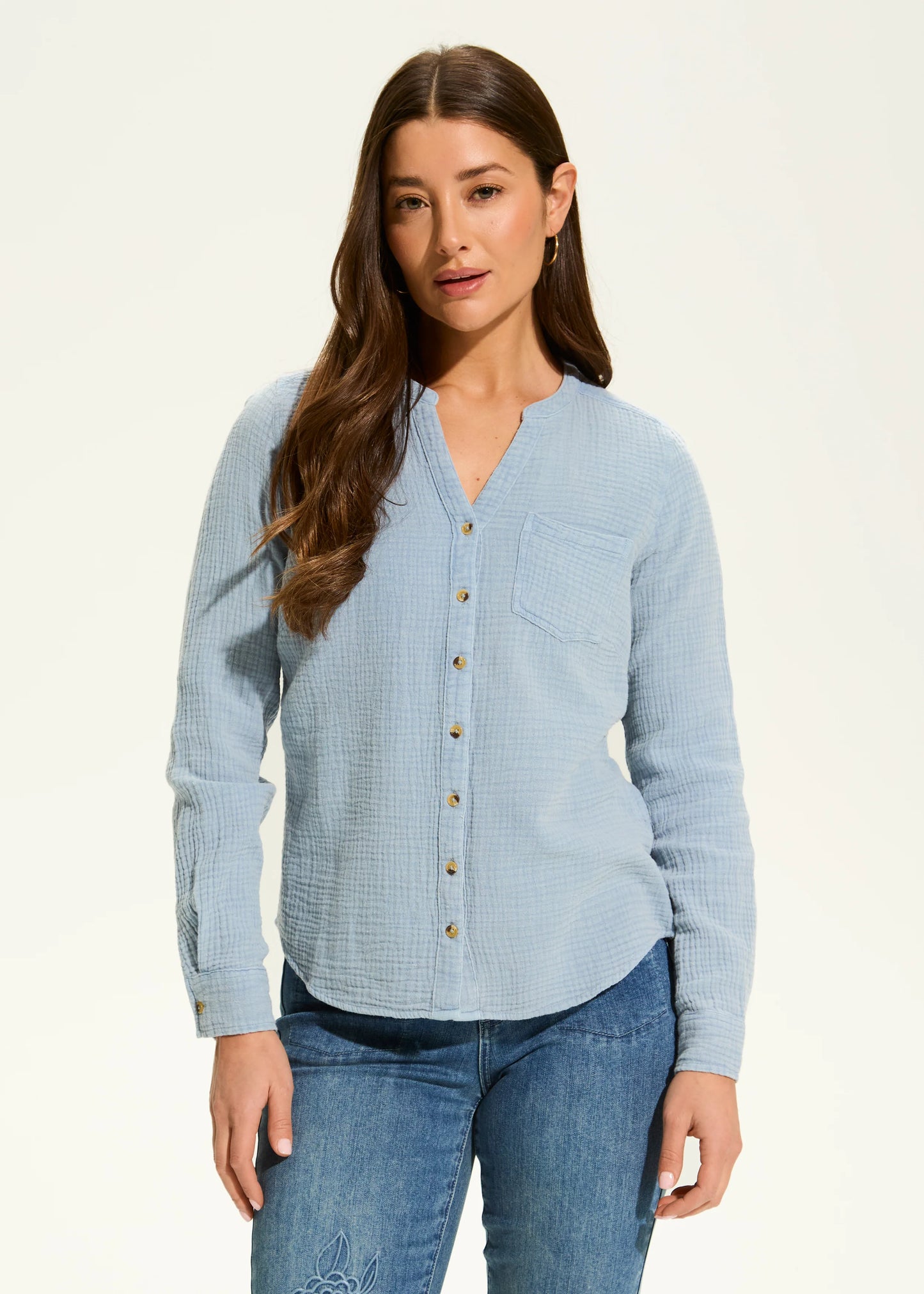 FDJ French Dressing – Long Sleeve Shirt, Blue Jean