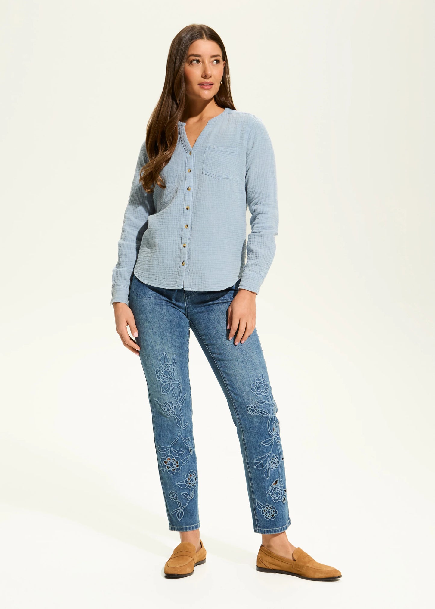 FDJ French Dressing – Long Sleeve Shirt, Blue Jean