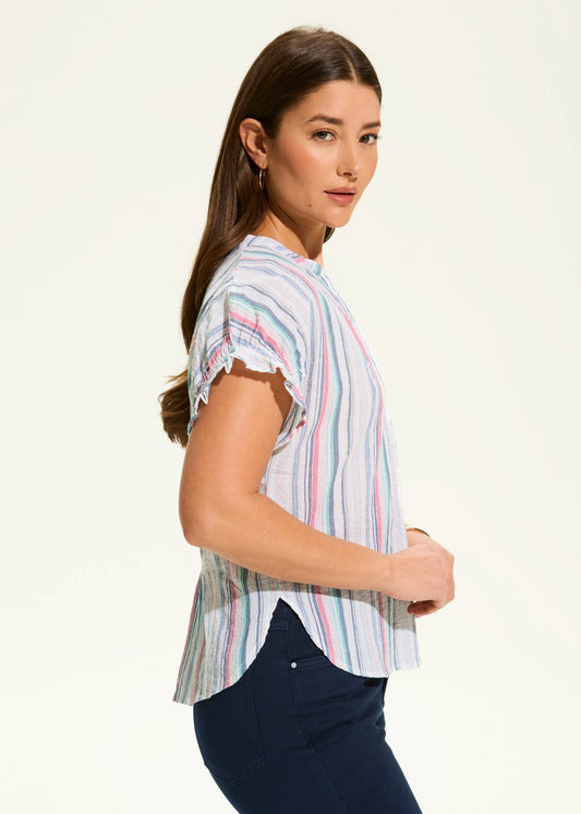 FDJ French Dressing - Short Sleeve Stripe Top