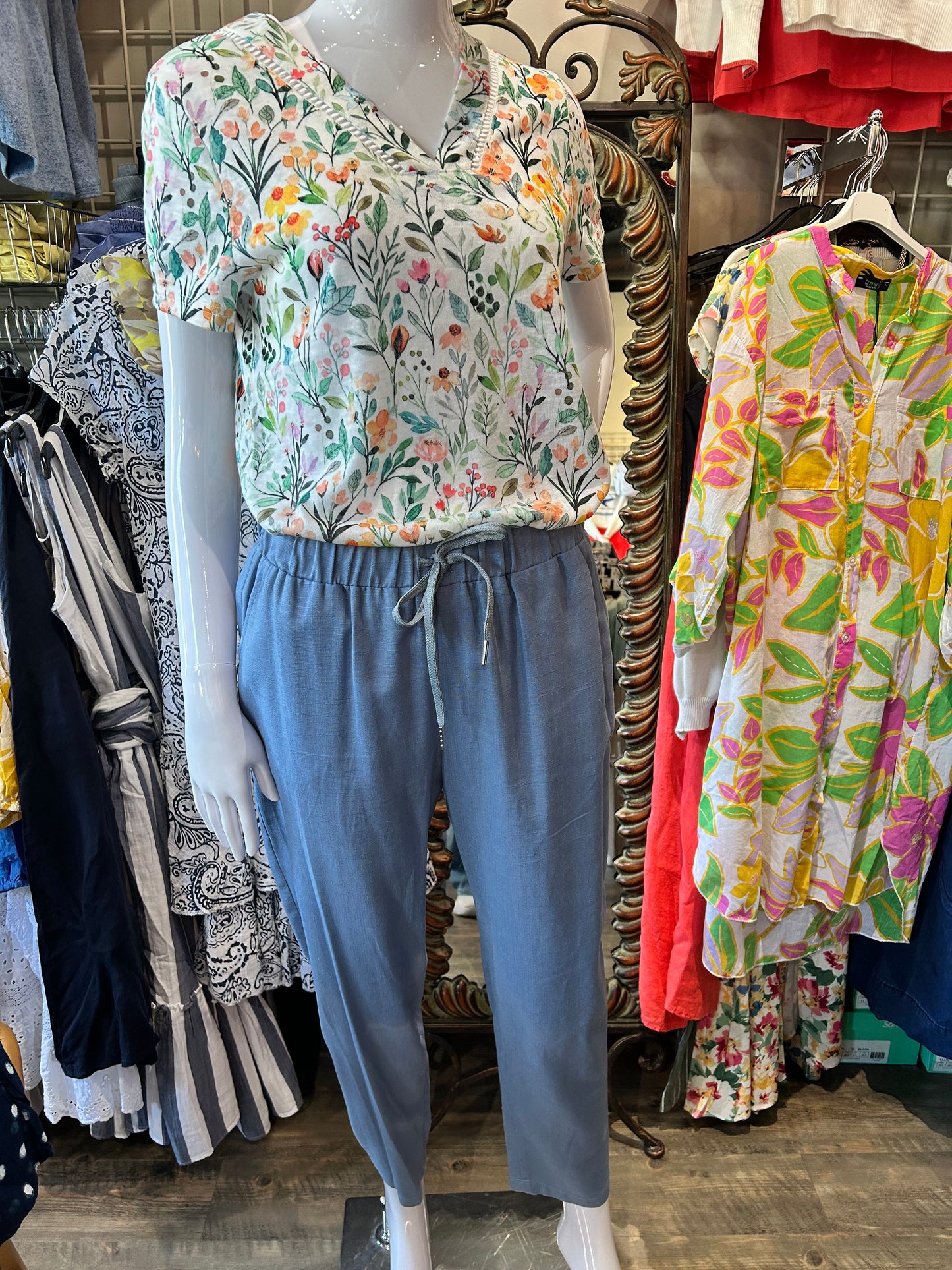 Bali – Elastic Waist Lightweight Pant with Linen Look