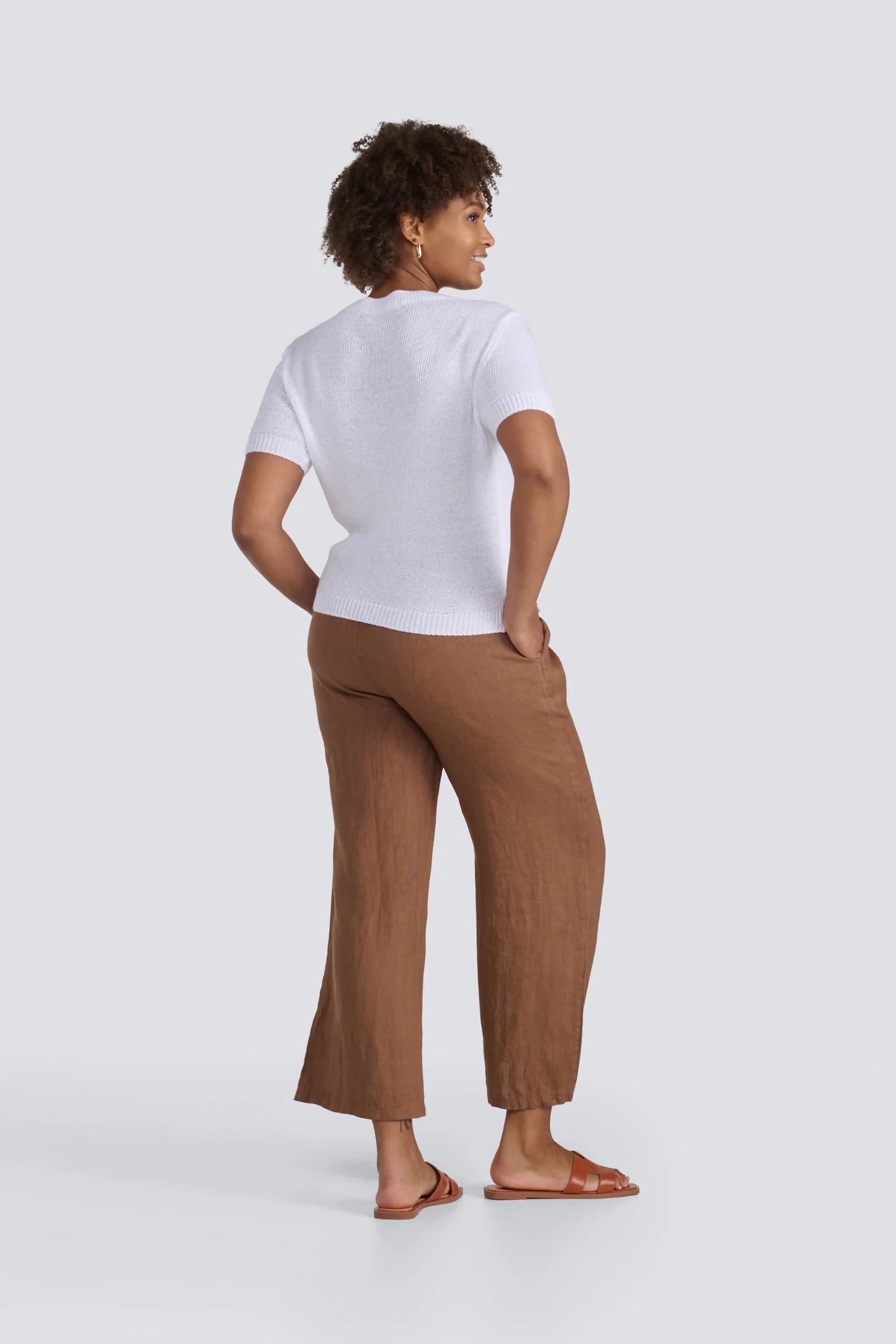 Jessica Laura – Wide Leg Linen Drawstring Pant