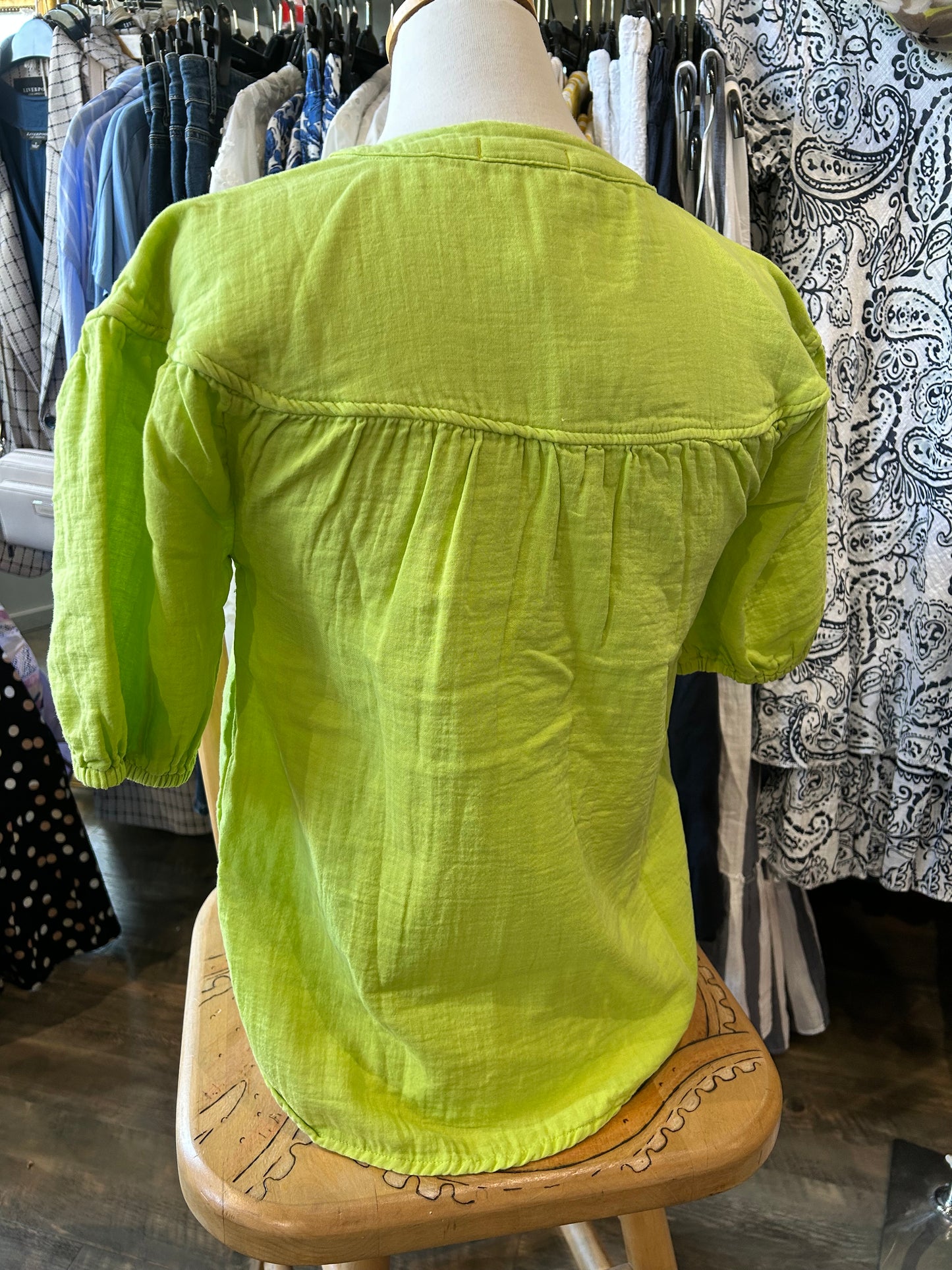 Mododoc - Short Sleeve Yoke Front Blouse