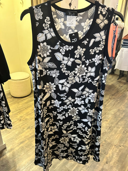 Bali – Sleeveless Knee-Length Dress with Contrast Binding