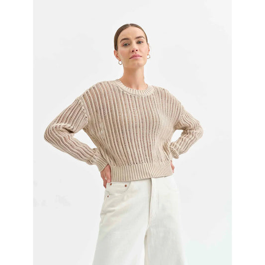 Daze - Loose Knit Light Sweater in Seaside Sand