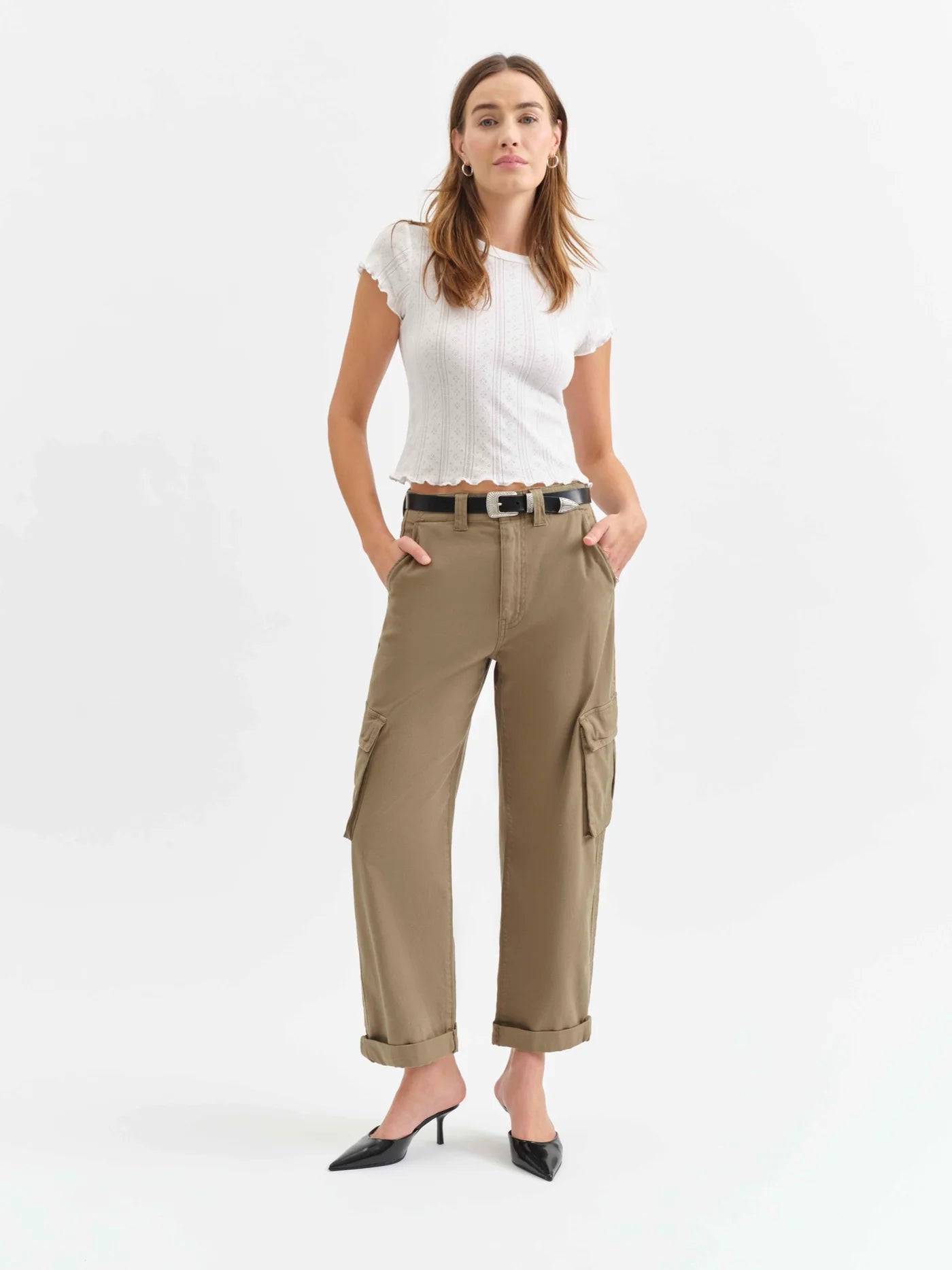 Daze - The Squad Curved Leg Cargo Pant in Thicket