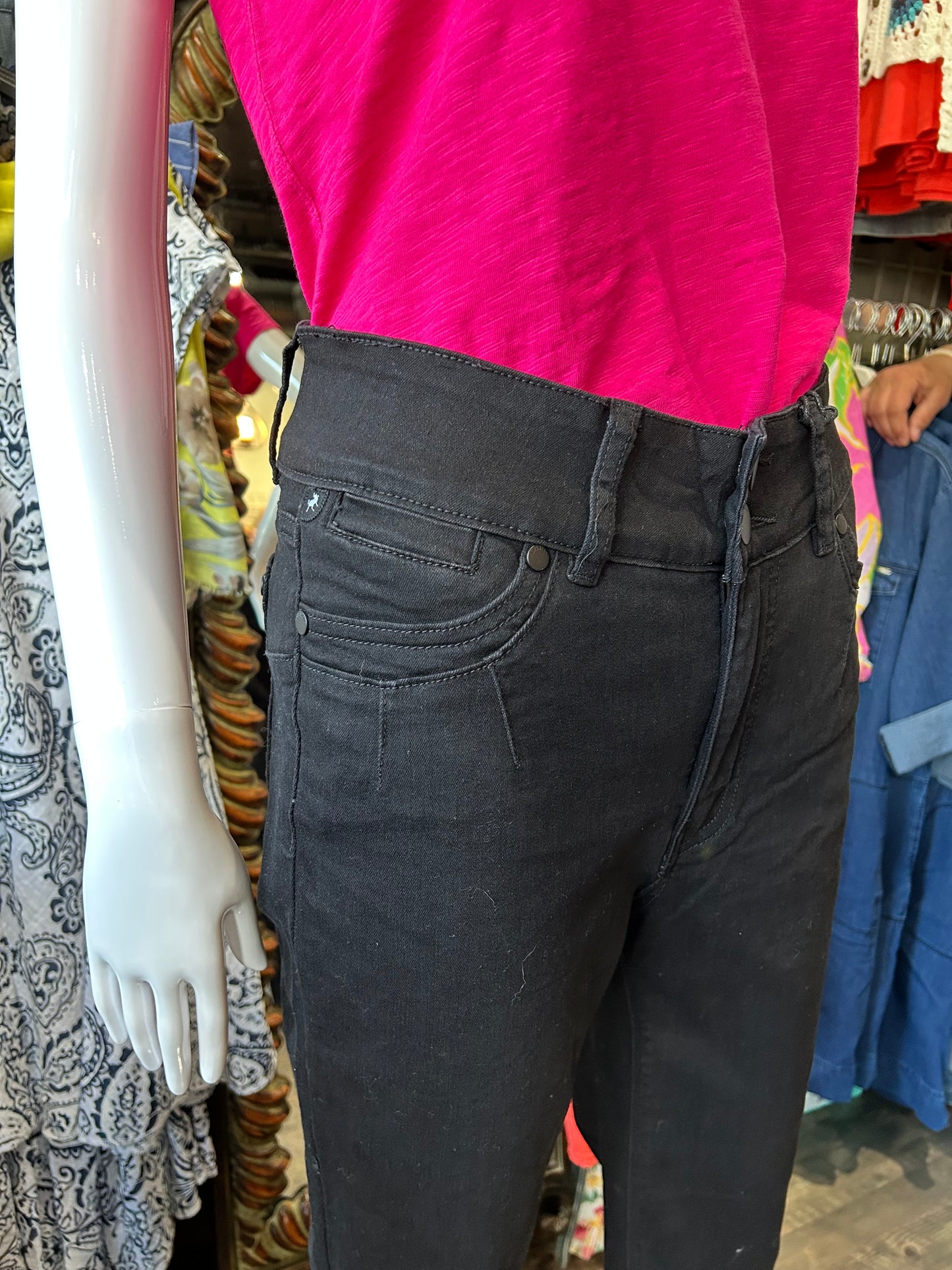 Lois - Rose Shape Up Straight Leg Jeans in Black