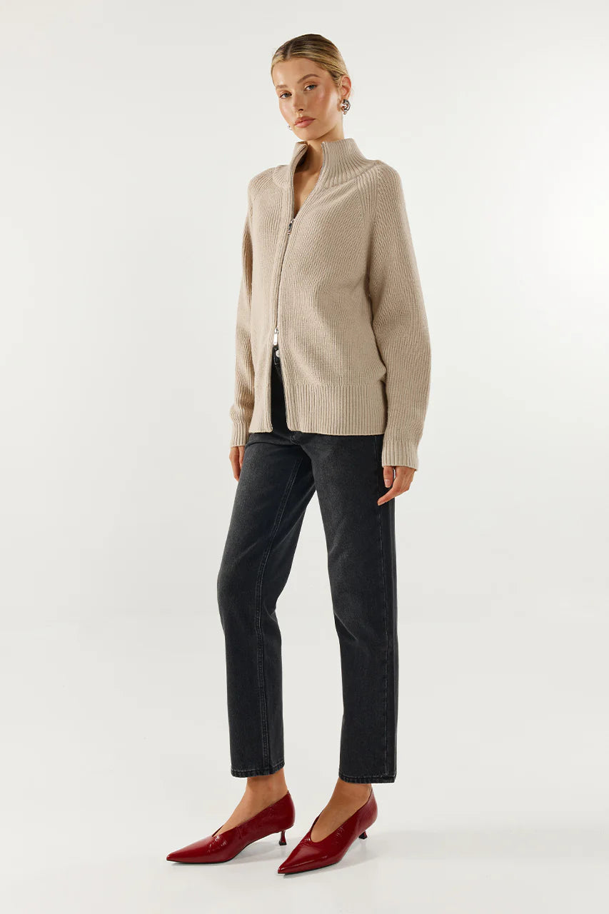 Madison the Label - Florie Zip Knit Cardigan