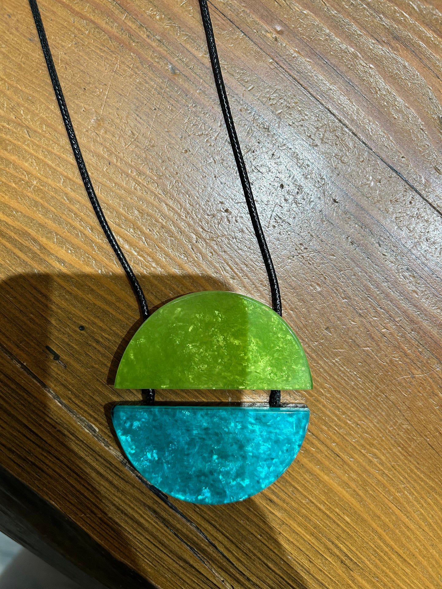 MERX - Blue and Green Resin Pendant Necklace