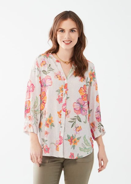 FDJ French Dressing - 3/4 Sleeve Button Down Shirt - Gayle's Fashions