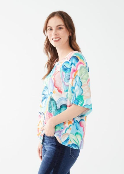 FDJ French Dressing - Raglan Sweatshirt Top in Tropical Floral - Gayle's Fashions