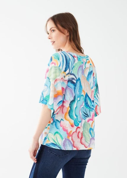 FDJ French Dressing - Raglan Sweatshirt Top in Tropical Floral - Gayle's Fashions