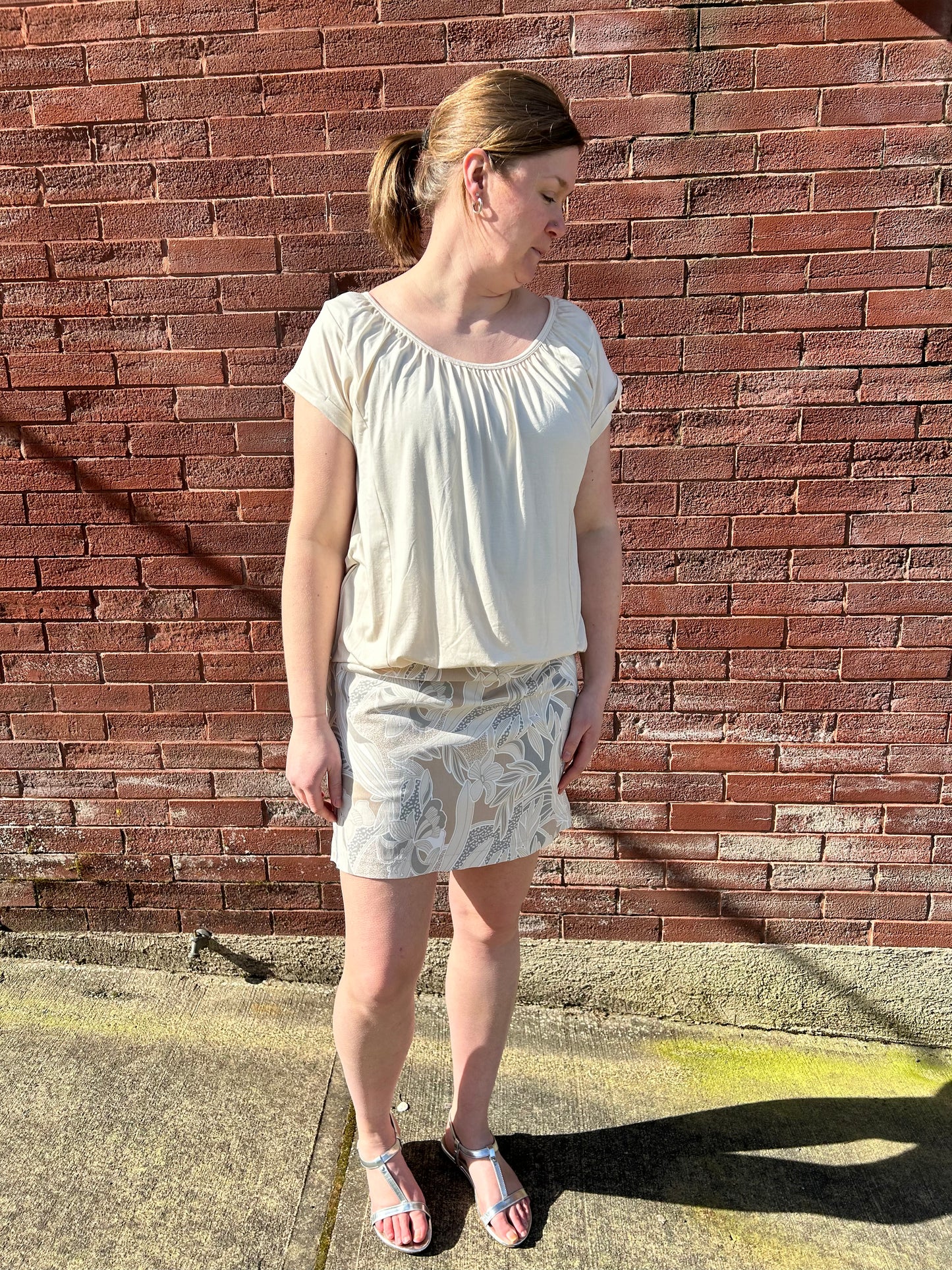 Bali - Pull-On Skort in Beige/Grey - Gayle's Fashions