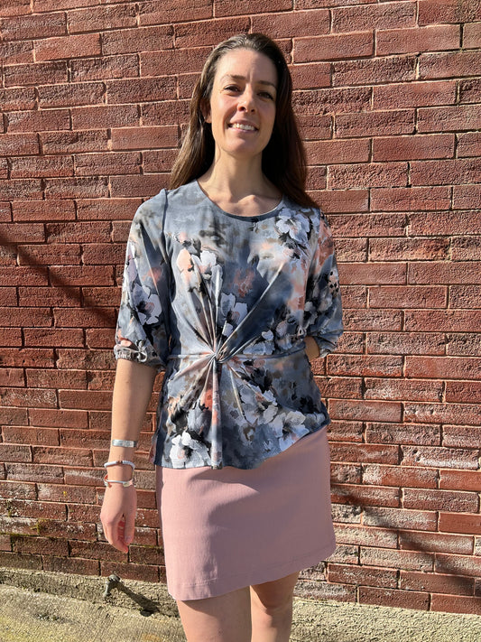 Bali - 3/4 Sleeve Shirt with Front Knot Detail - Gayle's Fashions