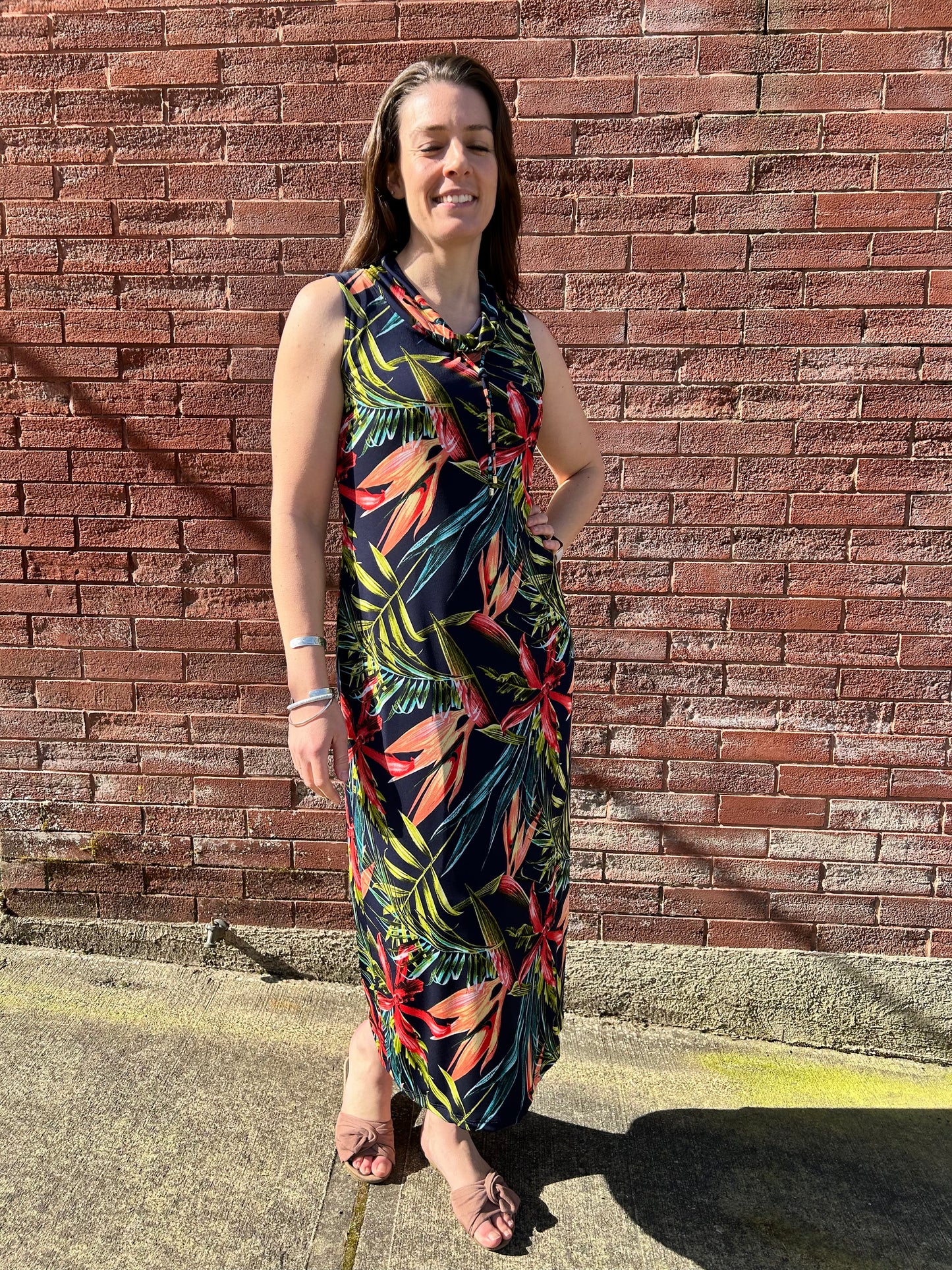 Bali - Sleeveless Cowl Neck Maxi Dress - Gayle's Fashions