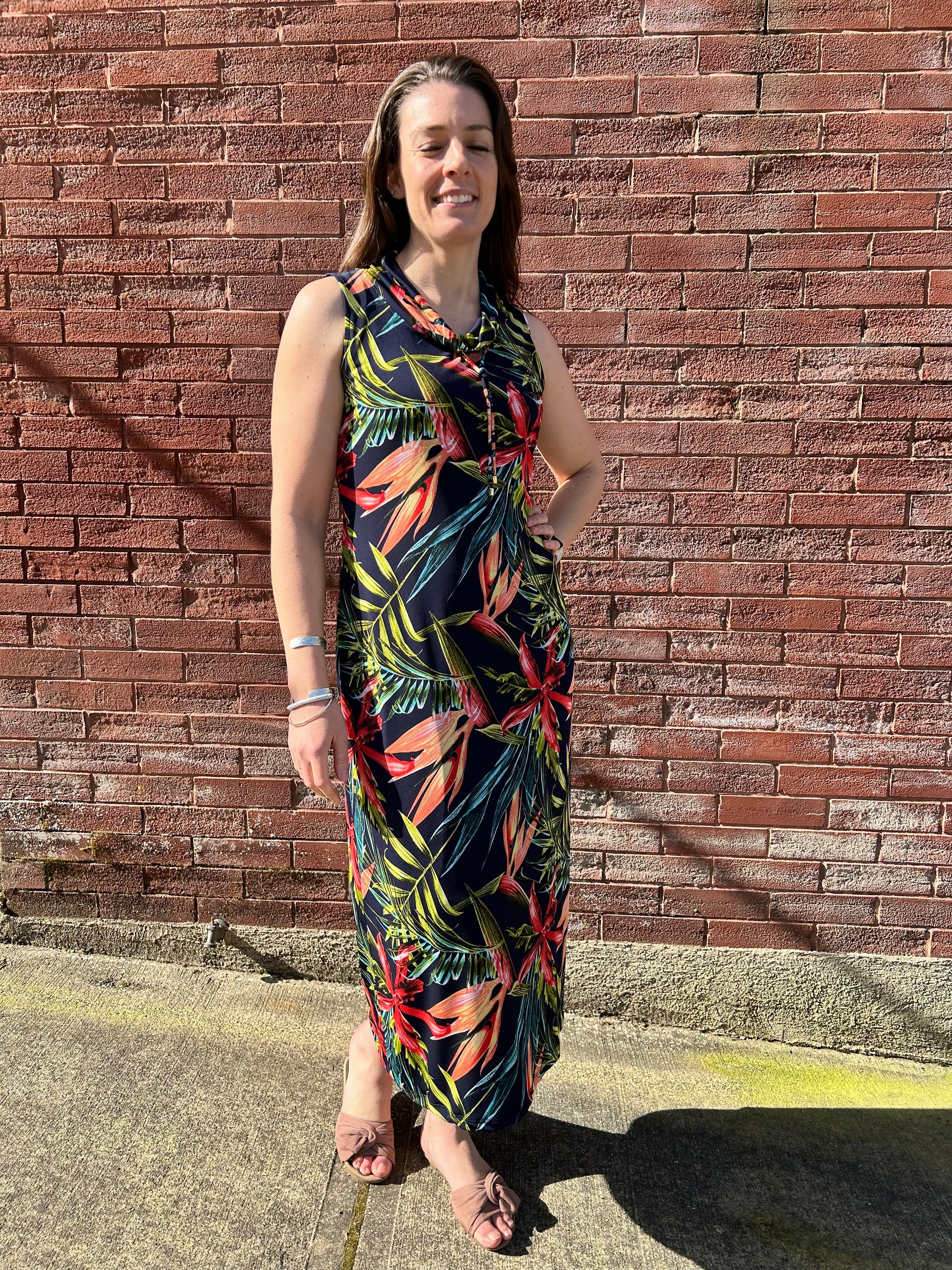 Bali - Sleeveless Cowl Neck Maxi Dress - Gayle's Fashions