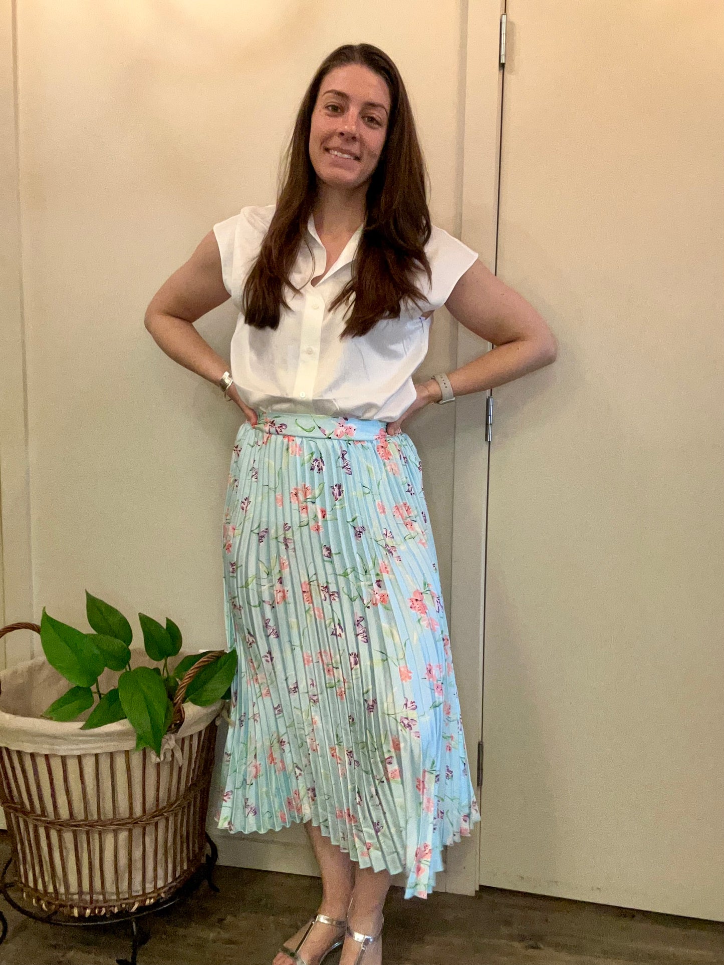 Angeleye - Crystal Pleated Pull-On Skirt - Gayle's Fashions