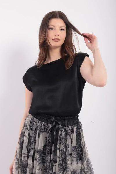 Jessica Laura - Silk Top in Black