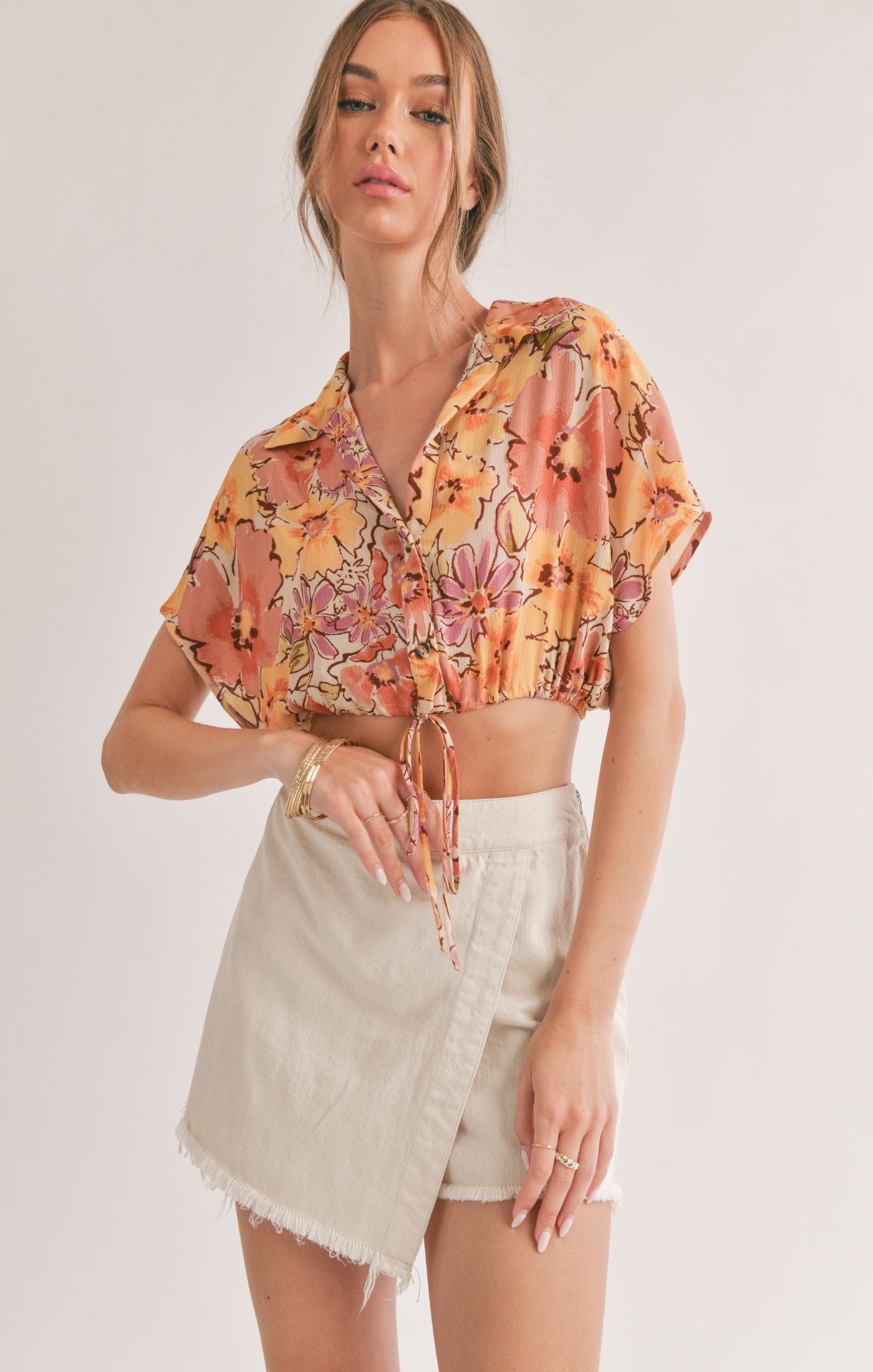 Sage the Label - Laying in Malta Cropped Blouse - Gayle's Fashions