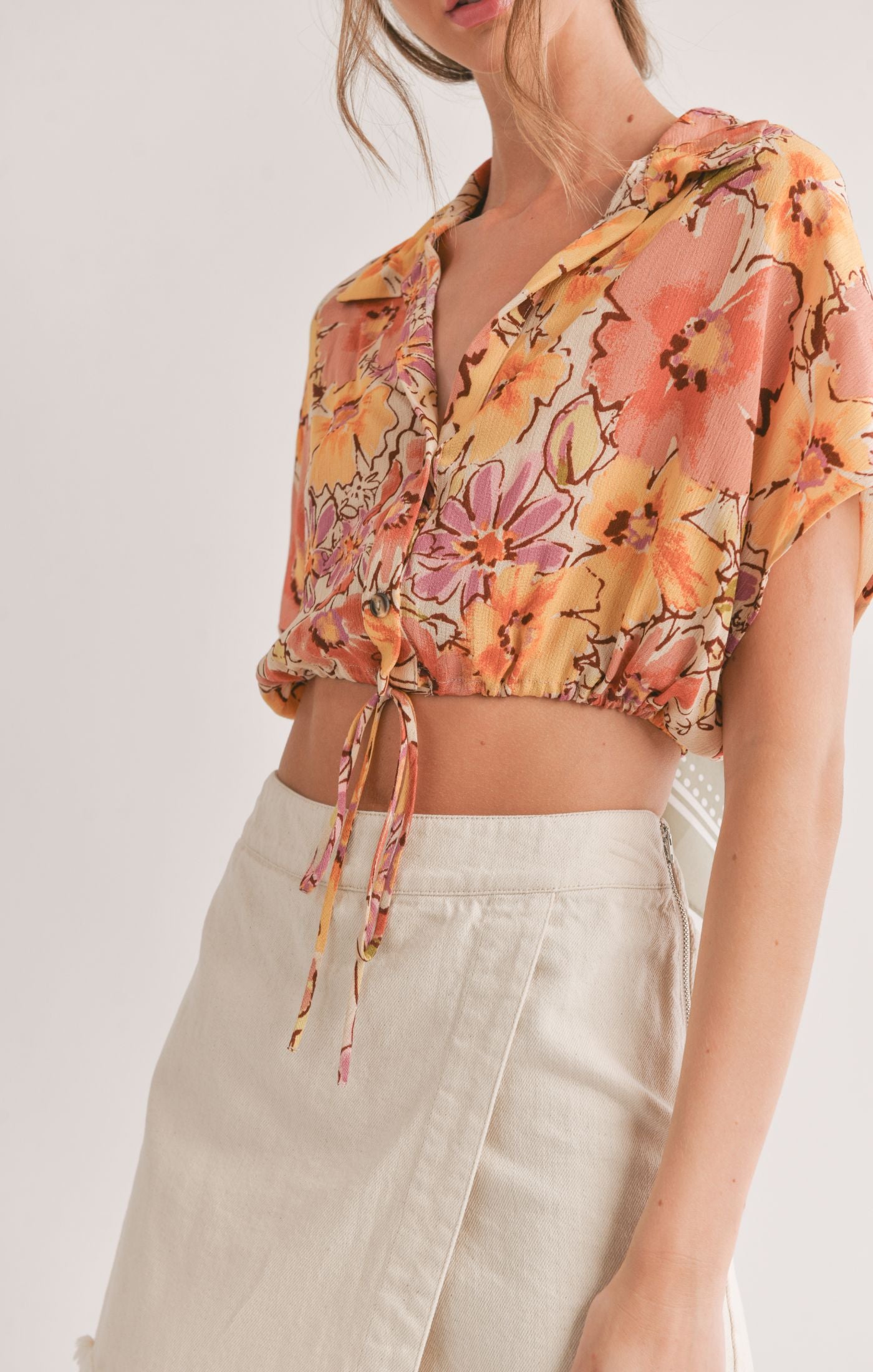 Sage the Label - Laying in Malta Cropped Blouse - Gayle's Fashions