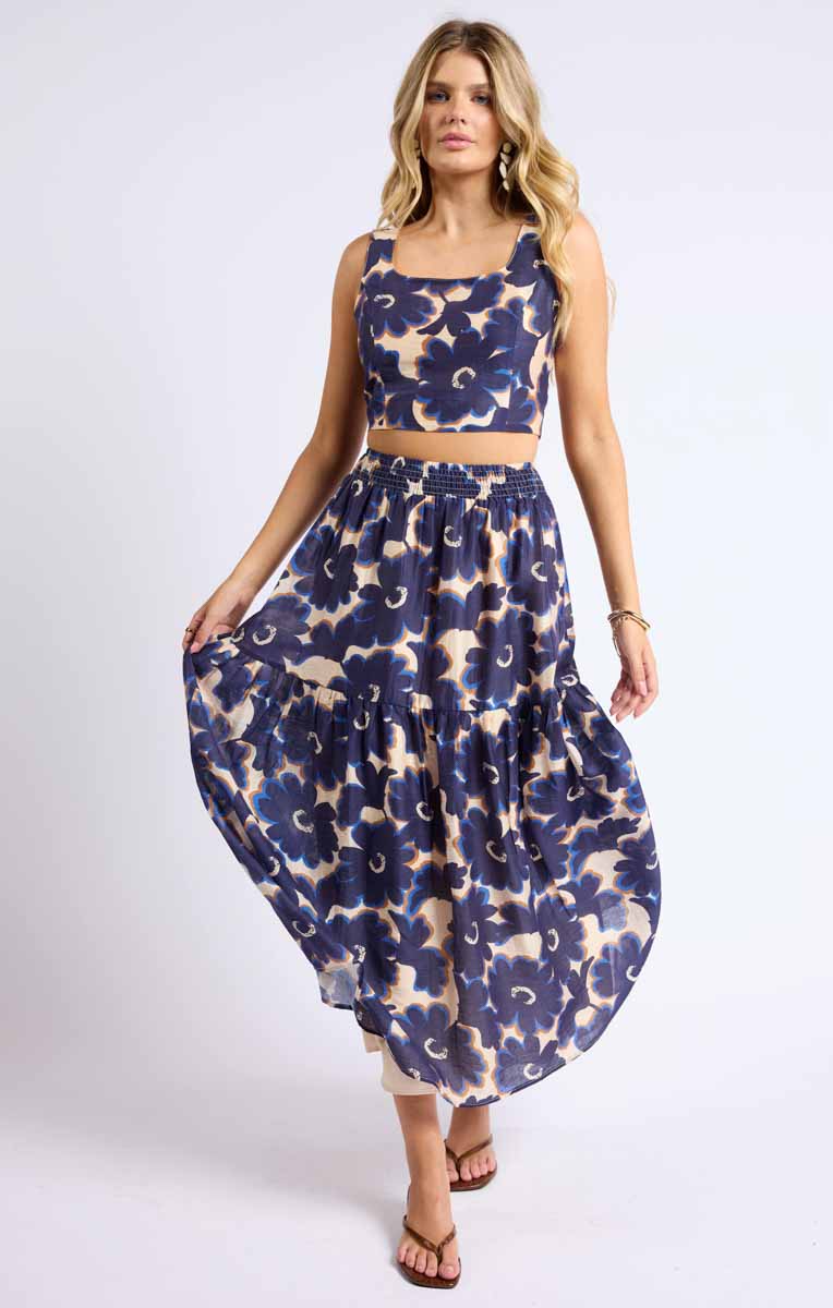 Sage the Label - Floral Square Neck Crop Top
