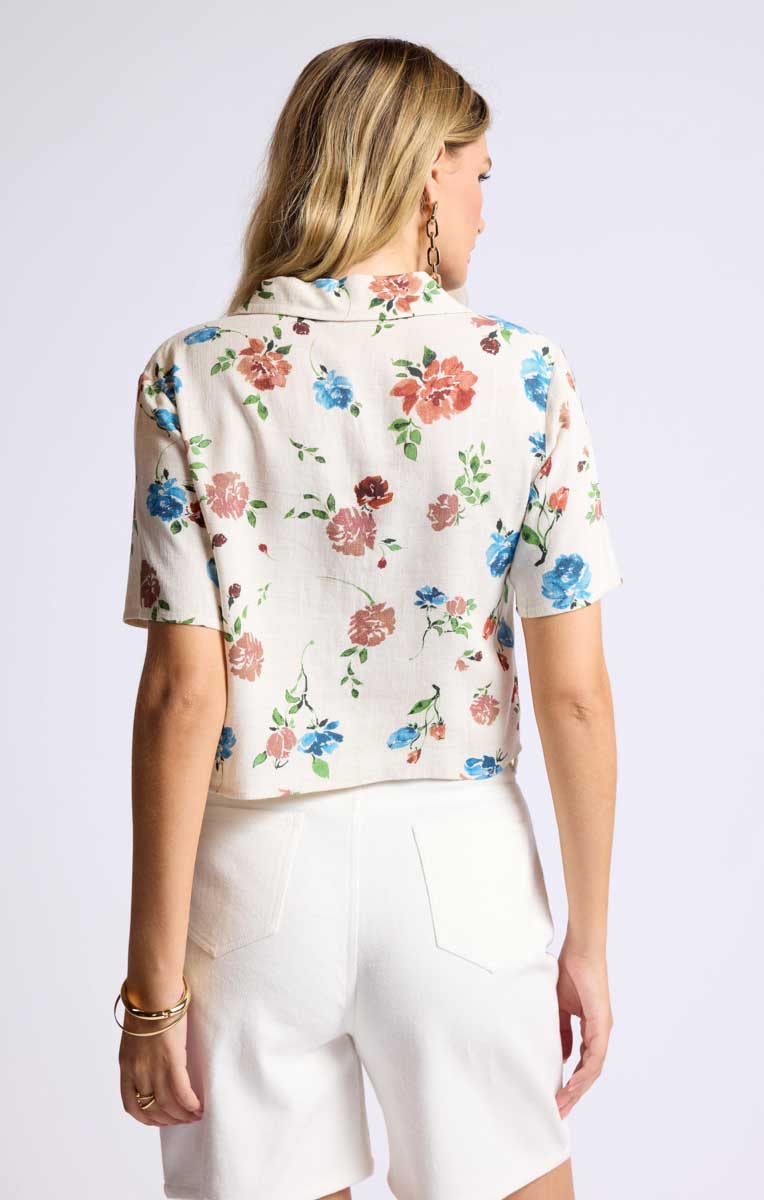 Sage the Label – Floral Cropped Button-Up