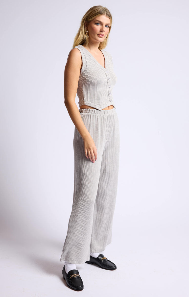Sage the Label – Fresh Air Rib Knit Wide Leg Pants
