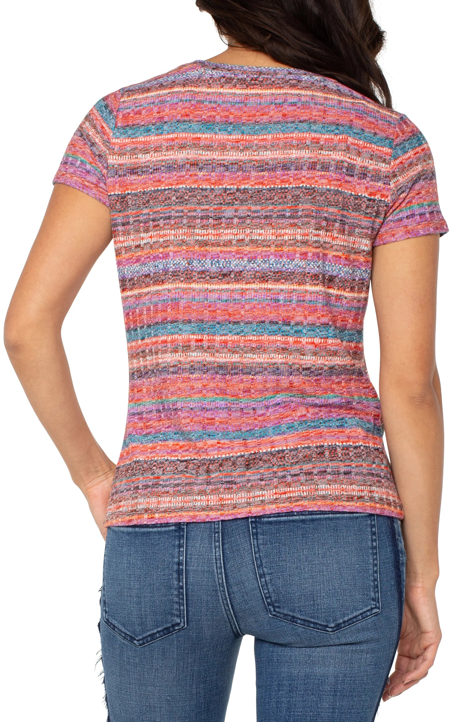 Liverpool - Short Sleeve Knit Top With Miter