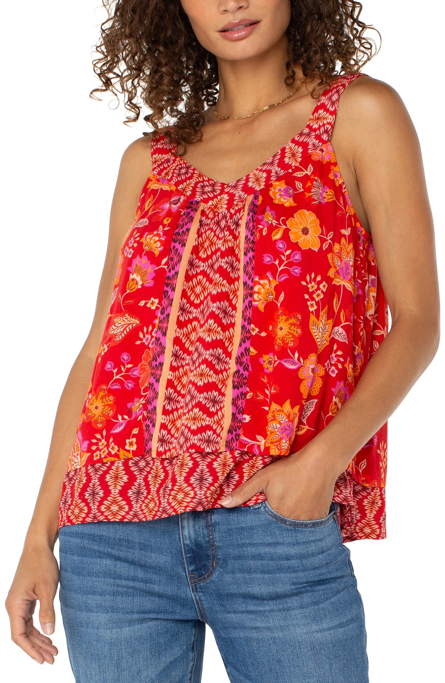 Liverpool - Floral Print Layered Tank