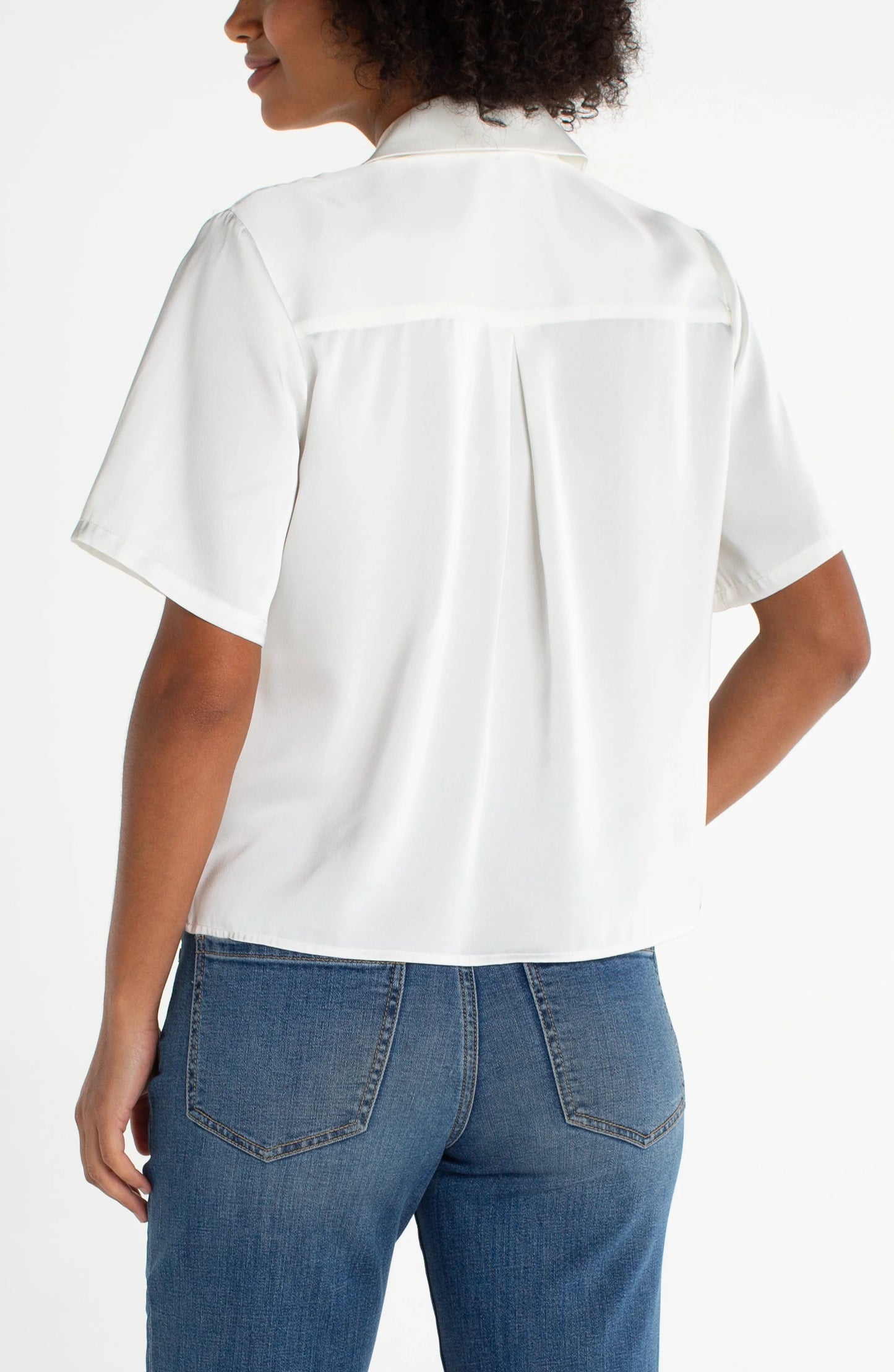 Liverpool - Short Sleeve Camp Collar Blouse (Whipped Cream)