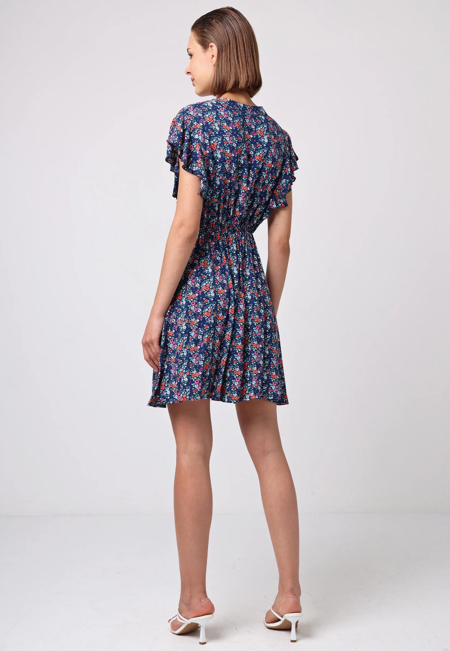 Angeleye – Plum Flutter Sleeve Mini Dress