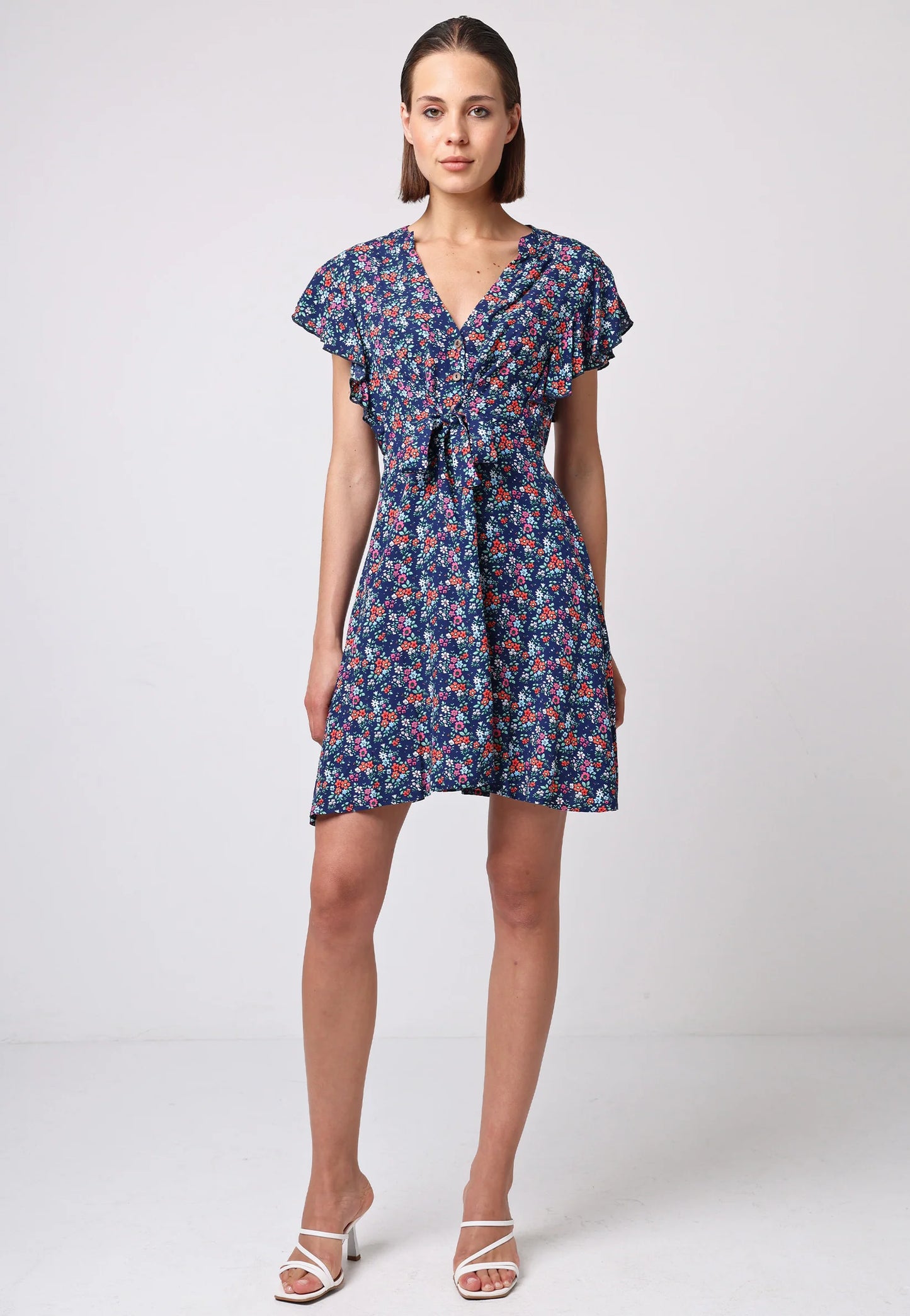 Angeleye – Plum Flutter Sleeve Mini Dress