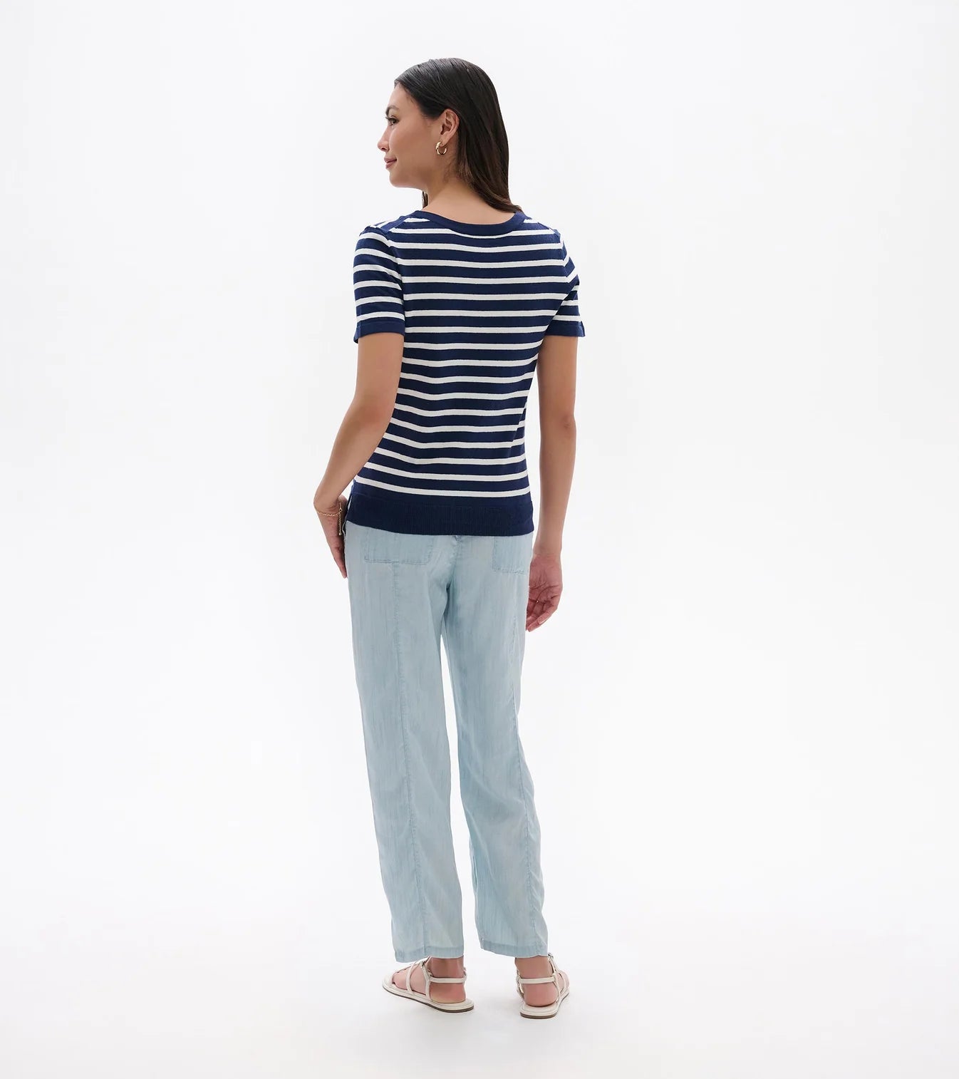 Hatley - Simone Knit Tee (Navy & White Stripes)