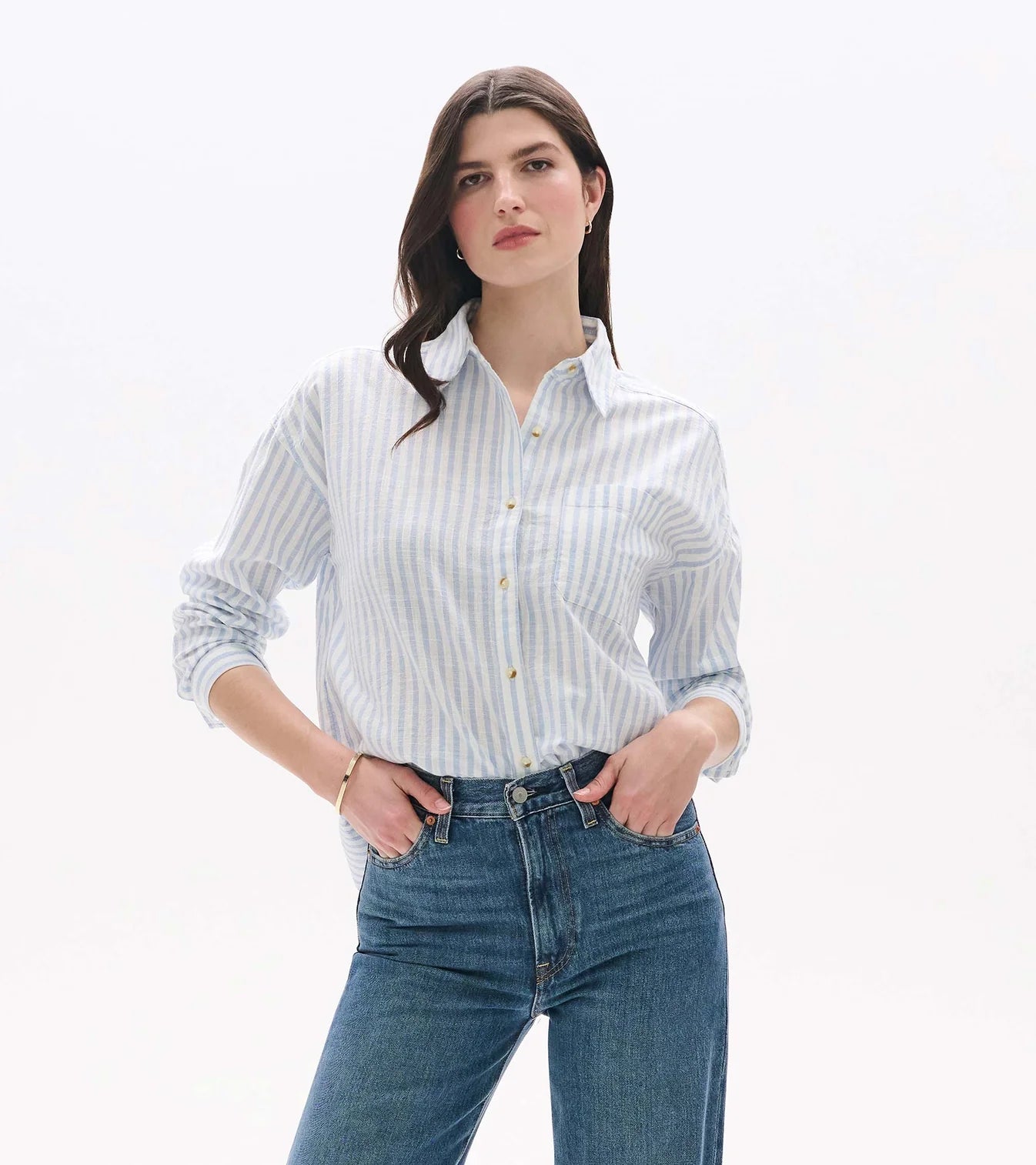 Hatley - Relaxed Button Down (Cashmere Blue Stripes)