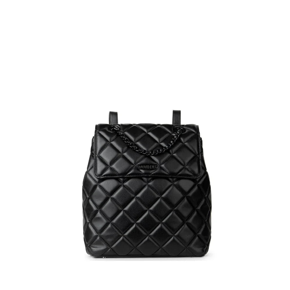 Lambert - The Sadie 2-In-1 Black Quilted Vegan Leather Backpack