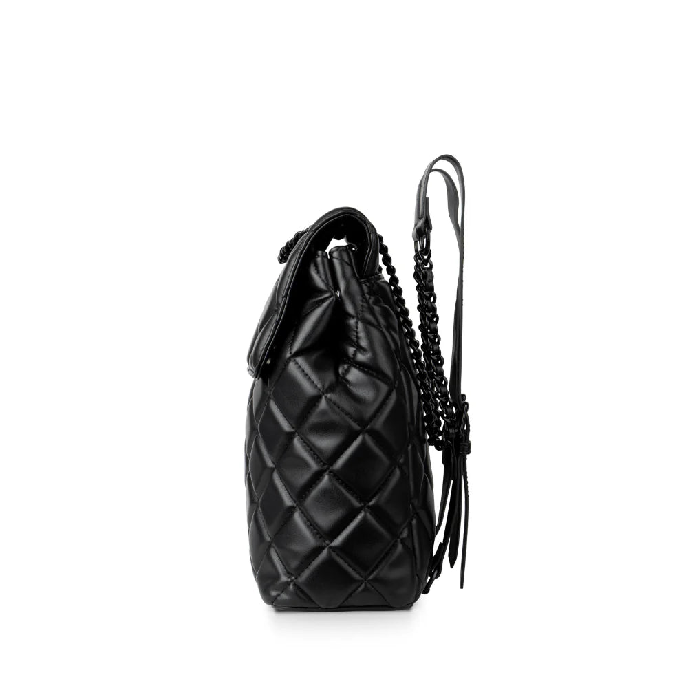 Lambert - The Sadie 2-In-1 Black Quilted Vegan Leather Backpack
