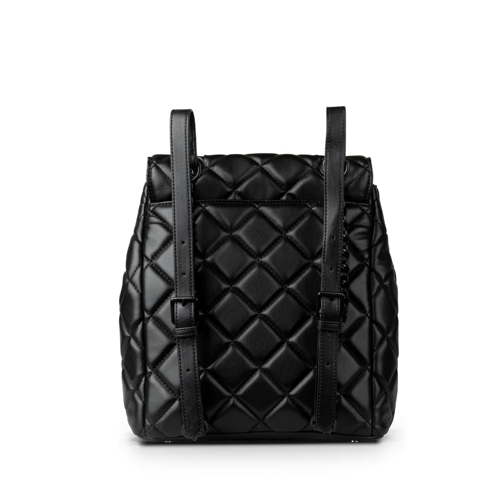Lambert - The Sadie 2-In-1 Black Quilted Vegan Leather Backpack