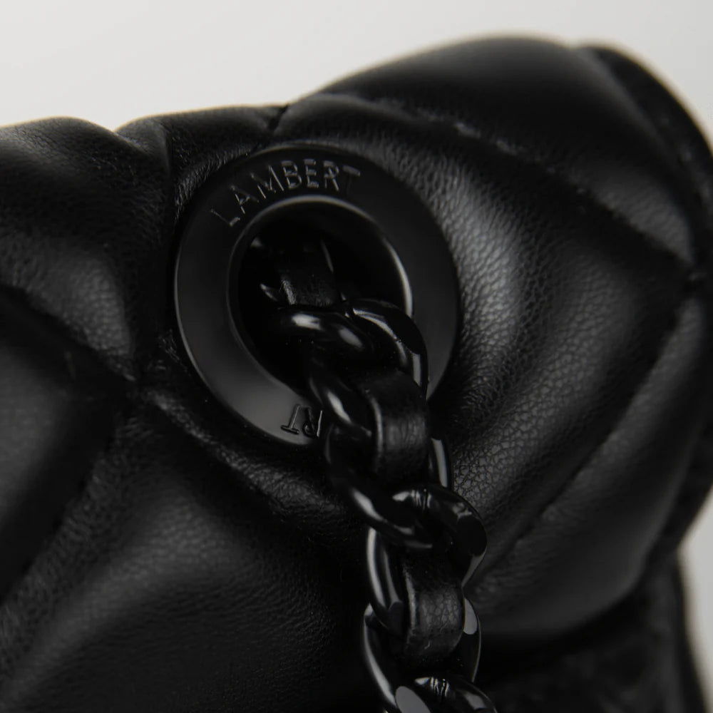 Lambert - The Sadie 2-In-1 Black Quilted Vegan Leather Backpack
