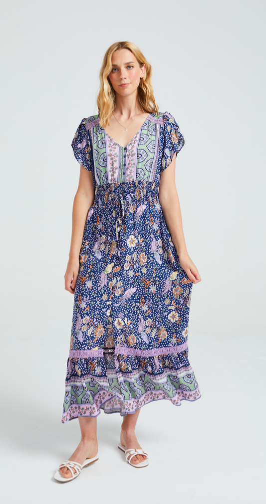 Angeleye - Shirred Waist Maxi Dress - Gayle's Fashions