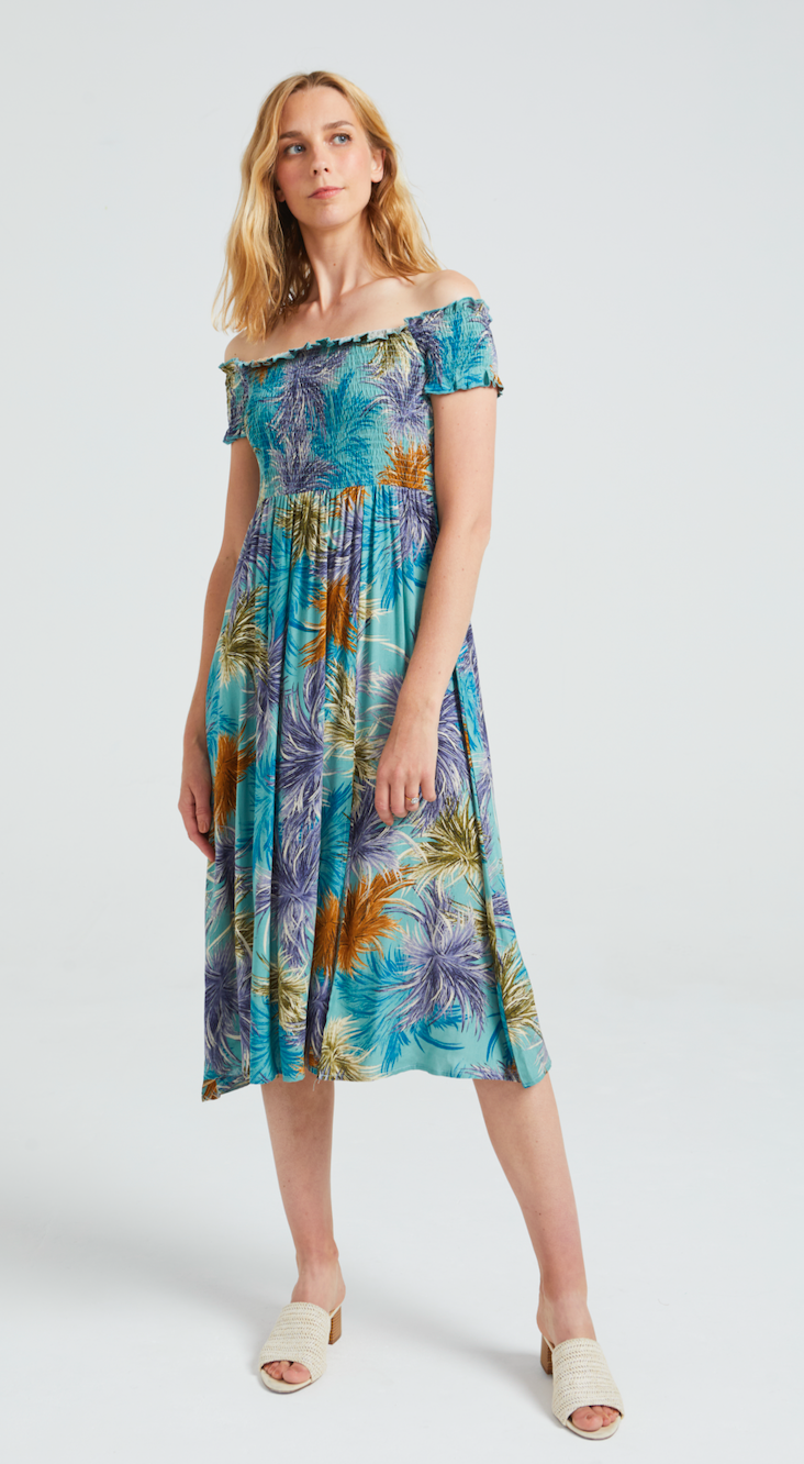Angeleye - Shirred Top Midi Dress